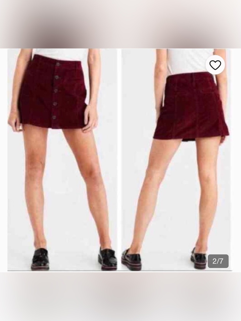 American eagle cotton corduroy mini skirt burgundy school girl size 14